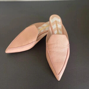 Nicholas Kirkwood Beige Leather Beya Pointed Toe Flats Size 37